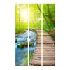 artgeist Acoustic Room Divider Forest 53x68 in - Double-Sided Folding Screen Print on Non-Woven Canvas Acoustic Foam 3 Panel Home Office Design Landscape Nature Stream Bridge c-A-0068-z-b view 4