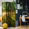 artgeist Acoustic Room Divider Forest Tree Nature 53x68 in - Double-Sided Folding Screen Print on Non-Woven Canvas Acoustic Foam 3 Panel Home Office Green c-B-0027-z-b view 2