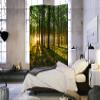 artgeist Acoustic Room Divider Forest Tree Nature 53x68 in - Double-Sided Folding Screen Print on Non-Woven Canvas Acoustic Foam 3 Panel Home Office Green c-B-0027-z-b view 3