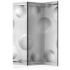 artgeist Acoustic Room Divider 3D Effect 53x68 in - Double-Sided Folding Screen Print on Non-Woven Canvas Acoustic Foam 3 Panel Home Office Design Geometrical Orbs White f-B-0154-z-b view 1