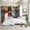 artgeist Acoustic Room Divider Klimt Mutter und Kind 90x68 in - Double-Sided Folding Screen Print on Non-Woven Canvas Acoustic Foam 5 Panel Home Office l-A-0015-z-c view 2