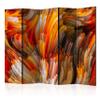 artgeist Acoustic Room Divider Abstract 90" Wx68 H Double-Sided Folding Screen Print on Non-Woven Canvas Acoustic Foam 5 Panel Home Office Design Red Black Like Painted a-B-0096-z-c view 1
