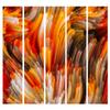 artgeist Acoustic Room Divider Abstract 90" Wx68 H Double-Sided Folding Screen Print on Non-Woven Canvas Acoustic Foam 5 Panel Home Office Design Red Black Like Painted a-B-0096-z-c view 4