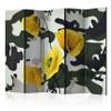 artgeist Acoustic Room Divider Poppy Flowers 90x68 in - Double-Sided Folding Screen Print on Non-Woven Canvas Acoustic Foam 5 Panel Home Office Design Architecture Flowers Botanica b-C-0408-z-c view 1