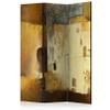 artgeist Acoustic Room Divider Abstract 53x68 in - Double-Sided Folding Screen Print on Non-Woven Canvas Acoustic Foam 3 Panel Home Office Brown Beige Grey f-A-0518-z-b view 1