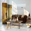 artgeist Acoustic Room Divider Abstract 53x68 in - Double-Sided Folding Screen Print on Non-Woven Canvas Acoustic Foam 3 Panel Home Office Brown Beige Grey f-A-0518-z-b view 3