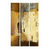 artgeist Acoustic Room Divider Abstract 53x68 in - Double-Sided Folding Screen Print on Non-Woven Canvas Acoustic Foam 3 Panel Home Office Brown Beige Grey f-A-0518-z-b view 4