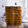 artgeist Acoustic Room Divider 3D Effect Abstract 90x68 in - Double-Sided Folding Screen Print on Non-Woven Canvas Acoustic Foam 5 Panel Home Office Design Geometrical Orange f-A-0819-z-c view 3