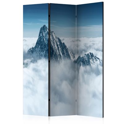 artgeist Acoustic Room Divider Landscape 53x68 in - Double-Sided Folding Screen Print on Non-Woven Canvas Acoustic Foam 3 Panel Home Office Design Mountains Sky Clouds Blue c-C-0274-z-b