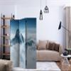 artgeist Acoustic Room Divider Landscape 53x68 in - Double-Sided Folding Screen Print on Non-Woven Canvas Acoustic Foam 3 Panel Home Office Design Mountains Sky Clouds Blue c-C-0274-z-b view 2