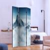 artgeist Acoustic Room Divider Landscape 53x68 in - Double-Sided Folding Screen Print on Non-Woven Canvas Acoustic Foam 3 Panel Home Office Design Mountains Sky Clouds Blue c-C-0274-z-b view 3