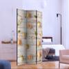 artgeist Acoustic Room Divider Flowers 53x68 in - Double-Sided Folding Screen Print on Non-Woven Canvas Acoustic Foam 3 Panel Home Office Design Nature Botanical Roses Faux Wood f-C-0153-z-b view 3