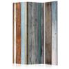 artgeist Acoustic Room Divider Faux Wood 53x68 in - Double-Sided Folding Screen Print on Non-Woven Canvas Acoustic Foam 3 Panel Home Office Wood Look Boards f-A-0355-z-b view 1