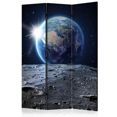 artgeist Acoustic Room Divider Earth 53x68 in - Double-Sided Folding Screen Print on Non-Woven Canvas Acoustic Foam 3 Panel Home Office Design Galaxy Planets Solar System f-A-0274-z-b