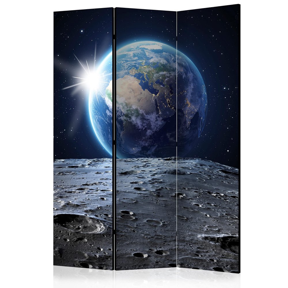 artgeist Acoustic Room Divider Earth 53x68 in - Double-Sided Folding Screen Print on Non-Woven Canvas Acoustic Foam 3 Panel Home Office Design Galaxy Planets Solar System f-A-0274-z-b