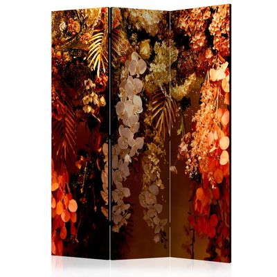 artgeist Acoustic Room Divider Flowers 53x68 in - Double-Sided Folding Screen Print on Non-Woven Canvas Acoustic Foam 3 Panel Home Office Design Orchids Nature Ivy Abstract b-C-0955-z-b