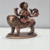 Ganeshaartsncrafts Durga Statue on Lion 3.5 Inch Bonded Bronze Sherawali MATA Moorti Hindu Goddess Divine Mother Navratri Puja Idol Goddess Ambe Maa Ambika Kali Figurine for Car Dashboard view 3