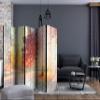 artgeist Acoustic Room Divider Forest 90x68 in - Double-Sided Folding Screen Print on Non-Woven Canvas Acoustic Foam 5 Panel Home Office Landscape Tree Nature Faux Wood f-C-0182-z-c view 2