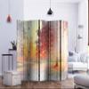 artgeist Acoustic Room Divider Forest 90x68 in - Double-Sided Folding Screen Print on Non-Woven Canvas Acoustic Foam 5 Panel Home Office Landscape Tree Nature Faux Wood f-C-0182-z-c view 3