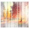 artgeist Acoustic Room Divider Forest 90x68 in - Double-Sided Folding Screen Print on Non-Woven Canvas Acoustic Foam 5 Panel Home Office Landscape Tree Nature Faux Wood f-C-0182-z-c view 4