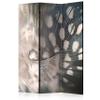 artgeist Acoustic Room Divider Feather Water Drops 53x68 in - Double-Sided Folding Screen Print on Non-Woven Canvas Acoustic Foam 3 Panel Home Office Beige Grey b-B-0197-z-b view 1