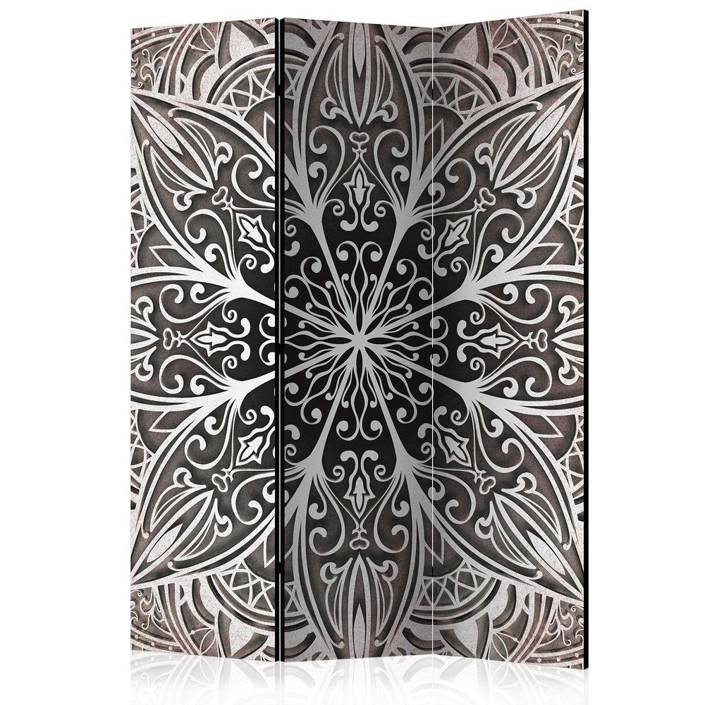 artgeist Acoustic Room Divider Mandala Orient 53x68 in - Double-Sided Folding Screen Print on Non-Woven Canvas Acoustic Foam 3 Panel Home Office f-A-0638-z-b