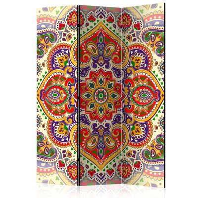artgeist Acoustic Room Divider 53x68 in - Double-Sided Folding Screen Print on Non-Woven Canvas Acoustic Foam 3 Panel Home Office Ornament Vintage Retro Red Green f-A-0607-z-b
