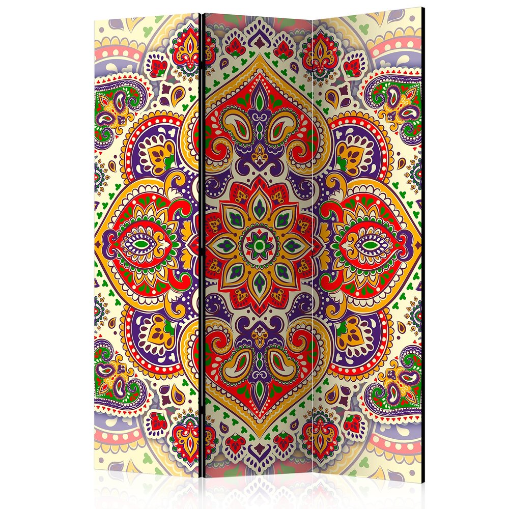 artgeist Acoustic Room Divider 53x68 in - Double-Sided Folding Screen Print on Non-Woven Canvas Acoustic Foam 3 Panel Home Office Ornament Vintage Retro Red Green f-A-0607-z-b