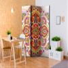 artgeist Acoustic Room Divider 53x68 in - Double-Sided Folding Screen Print on Non-Woven Canvas Acoustic Foam 3 Panel Home Office Ornament Vintage Retro Red Green f-A-0607-z-b view 3