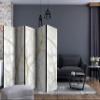 artgeist Acoustic Room Divider Marble 90x68 in - Double-Sided Folding Screen Print on Non-Woven Canvas Acoustic Foam 5 Panel Home Office Design White Stone Marble f-C-0241-z-c view 2