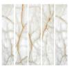 artgeist Acoustic Room Divider Marble 90x68 in - Double-Sided Folding Screen Print on Non-Woven Canvas Acoustic Foam 5 Panel Home Office Design White Stone Marble f-C-0241-z-c view 4