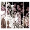 artgeist Acoustic Room Divider Flowers 90" Wx68 H Double-Sided Folding Screen Print on Non-Woven Canvas Acoustic Foam 5 Panel Home Office Design Nature Black Tropical Azalea b-A-0517-z-c view 4