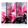 artgeist Acoustic Room Divider Zen 90x68 in - Double-Sided Folding Screen Print on Non-Woven Canvas Acoustic Foam 5 Panel Home Office Design Flowers Spa Lilies Water Nature b-C-0465-z-c view 1