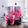 artgeist Acoustic Room Divider Zen 90x68 in - Double-Sided Folding Screen Print on Non-Woven Canvas Acoustic Foam 5 Panel Home Office Design Flowers Spa Lilies Water Nature b-C-0465-z-c view 3