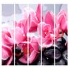 artgeist Acoustic Room Divider Zen 90x68 in - Double-Sided Folding Screen Print on Non-Woven Canvas Acoustic Foam 5 Panel Home Office Design Flowers Spa Lilies Water Nature b-C-0465-z-c view 4