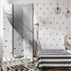 artgeist Acoustic Room Divider Feather Water Drops 53x68 in - Double-Sided Folding Screen Print on Non-Woven Canvas Acoustic Foam 3 Panel Home Office Grey b-B-0198-z-b view 2