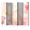 artgeist Acoustic Room Divider Flowers 90x68 in - Double-Sided Folding Screen Print on Non-Woven Canvas Acoustic Foam 5 Panel Home Office Design Nature Botanica Pastell Rose b-C-0093-z-c view 1