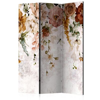 artgeist Acoustic Room Divider Flowers 53x68 in - Double-Sided Folding Screen Print on Non-Woven Canvas Acoustic Foam 3 Panel Home Office Design Nature Leaves Botanica Colorful b-C-10037-z-b