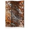 artgeist Acoustic Room Divider Abstract 53x68 in - Double-Sided Folding Screen Print on Non-Woven Canvas Acoustic Foam 3 Panel Home Office Design Marble Cement Watercolor Brown f-A-0742-z-b view 1