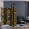 artgeist Acoustic Room Divider Abstract Flowers 90x68 in - Double-Sided Folding Screen Print on Non-Woven Canvas Acoustic Foam 5 Panel Home Office Design Botanica Plants o-B-0001-z-c view 2