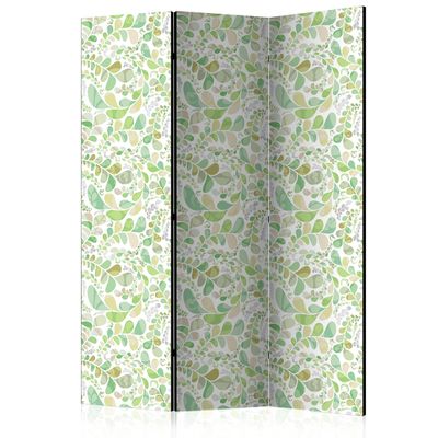 artgeist Acoustic Room Divider Botanica 53x68 in - Double-Sided Folding Screen Print on Non-Woven Canvas Acoustic Foam 3 Panel Home Office Design Nature Plants Leaves Green f-C-0278-z-b