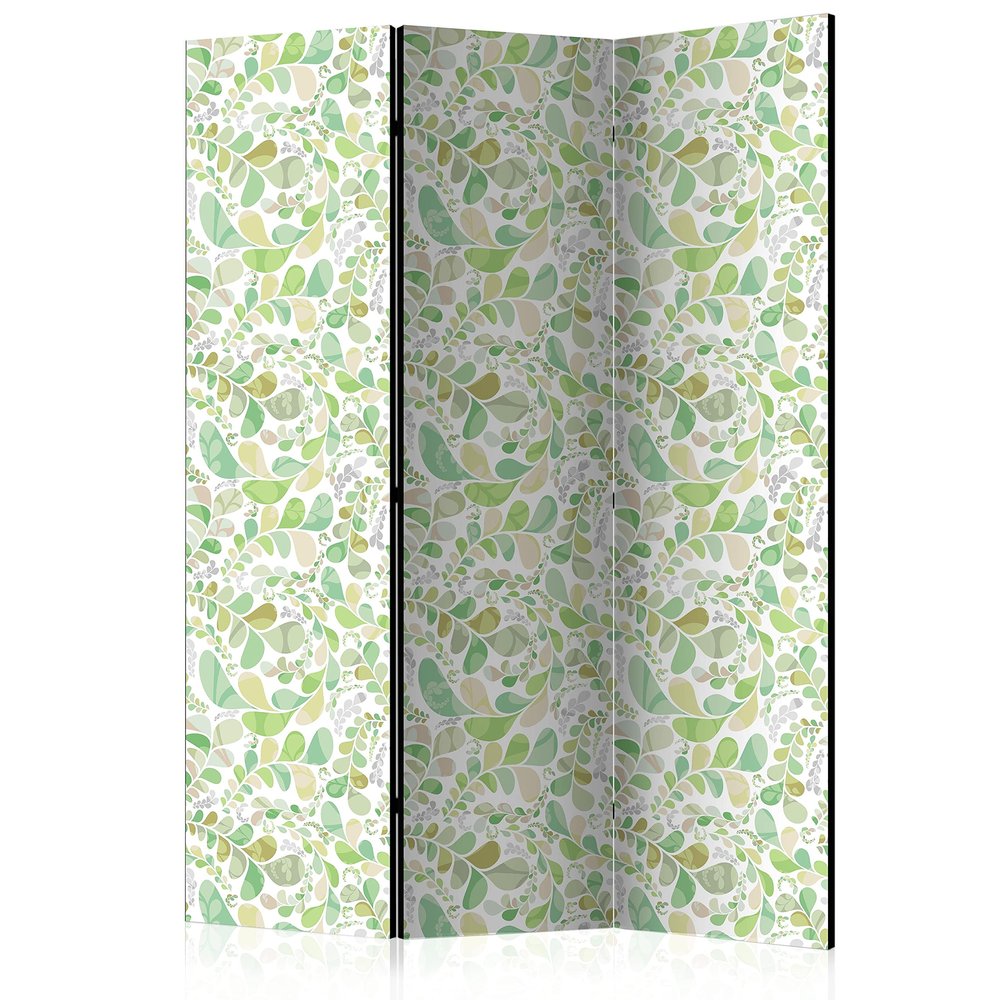 artgeist Acoustic Room Divider Botanica 53x68 in - Double-Sided Folding Screen Print on Non-Woven Canvas Acoustic Foam 3 Panel Home Office Design Nature Plants Leaves Green f-C-0278-z-b