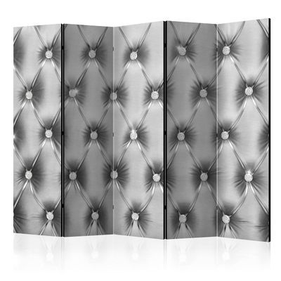 artgeist Acoustic Room Divider Glamour 90x68 in - Double-Sided Folding Screen Print on Non-Woven Canvas Acoustic Foam 5 Panel Home Office Design Diamond Ornament Leather f-A-0572-z-c