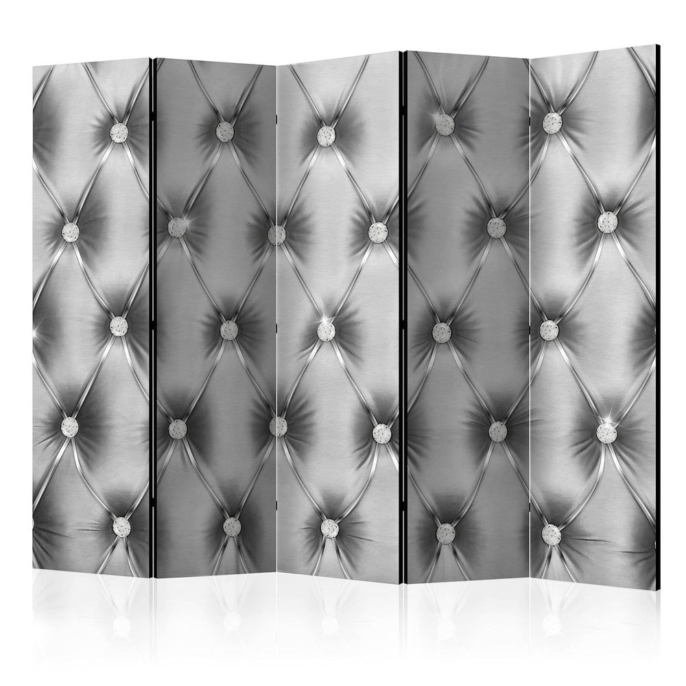 artgeist Acoustic Room Divider Glamour 90x68 in - Double-Sided Folding Screen Print on Non-Woven Canvas Acoustic Foam 5 Panel Home Office Design Diamond Ornament Leather f-A-0572-z-c