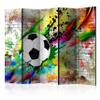 artgeist Acoustic Room Divider Graffiti 90x68 in - Double-Sided Folding Screen Print on Non-Woven Canvas Acoustic Foam 5 Panel Home Office Design Mural Street Art Soccer i-C-0095-z-c view 1