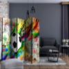 artgeist Acoustic Room Divider Graffiti 90x68 in - Double-Sided Folding Screen Print on Non-Woven Canvas Acoustic Foam 5 Panel Home Office Design Mural Street Art Soccer i-C-0095-z-c view 2