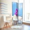 artgeist Acoustic Room Divider Spa Zen 53x68 in - Double-Sided Folding Screen Print on Non-Woven Canvas Acoustic Foam 3 Panel Home Office Blue Rose White b-B-0189-z-b view 2