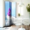 artgeist Acoustic Room Divider Spa Zen 53x68 in - Double-Sided Folding Screen Print on Non-Woven Canvas Acoustic Foam 3 Panel Home Office Blue Rose White b-B-0189-z-b view 3