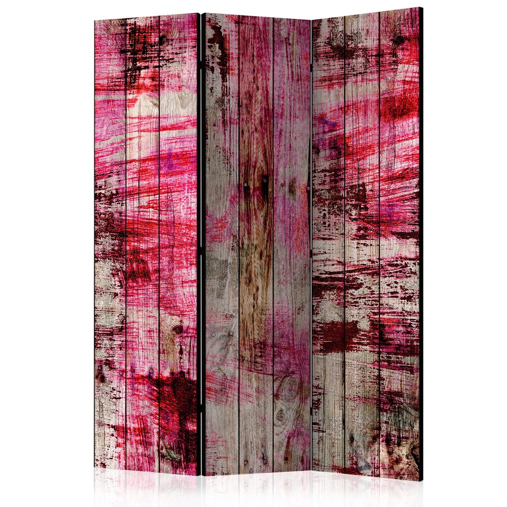 artgeist Acoustic Room Divider Faux Wood Boards 53x68 in - Double-Sided Folding Screen Print on Non-Woven Canvas Acoustic Foam 3 Panel Home Office f-A-0777-z-b