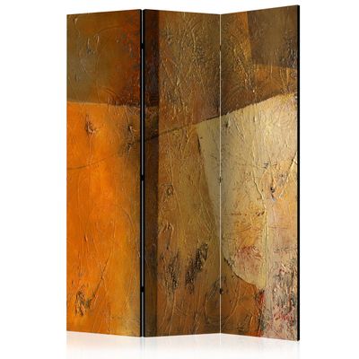 artgeist Acoustic Room Divider Abstract 53x68 in - Double-Sided Folding Screen Print on Non-Woven Canvas Acoustic Foam 3 Panel Home Office Brown Beige f-A-0517-z-b